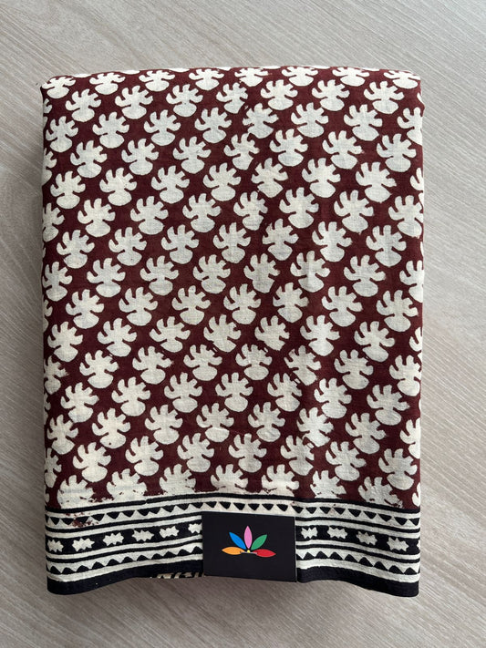 Handblock Printed Mul Cotton Saree -27683-27684