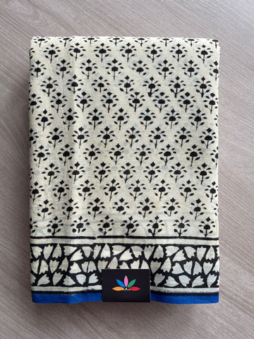 Handblock Printed Mul Cotton Saree -27691-27692