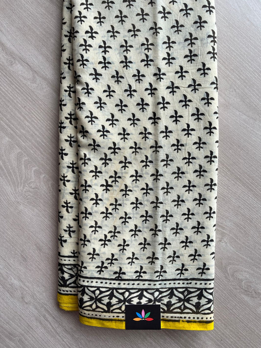 Handblock Printed Mul Cotton Saree -27693-27694