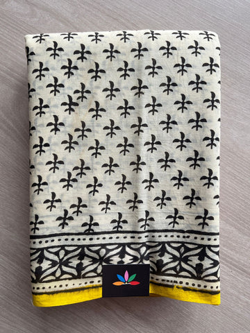 Handblock Printed Mul Cotton Saree -27693-27694