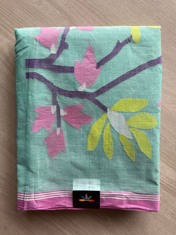 Handwoven Bengal Cotton Jamdani Saree (Starched)(Without blouse)- 27705