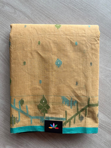 Handloom Bengal Cotton Jamdani Saree (Starched)(Without blouse)- 27707