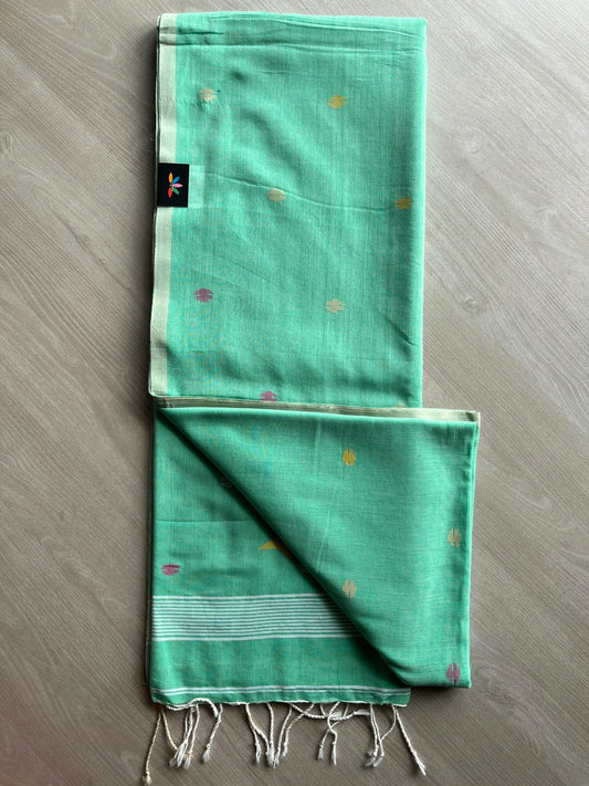 Handwoven Bengal Soft Cotton Jamdani Saree- 27709