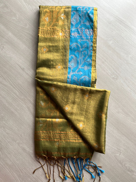 Contrast Border Tissue Cotton Saree-27714