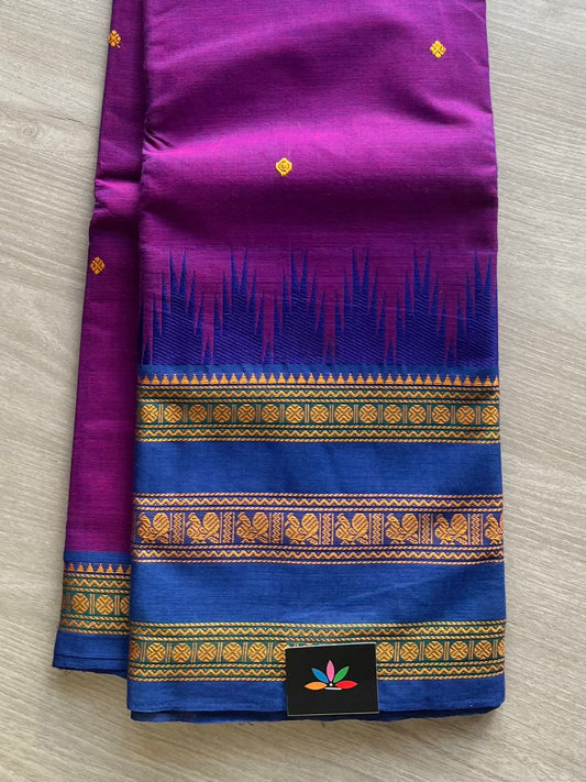 All over Butta Long Border Chettinad Cotton Saree-2780