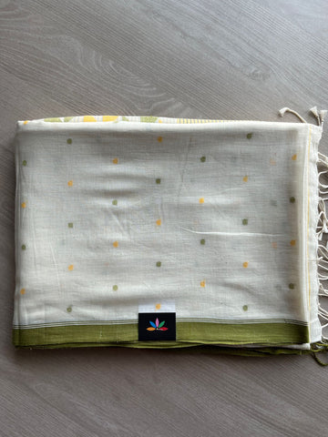 Handspun and Handwoven Bengal Soft Cotton Jamdani Saree -27809