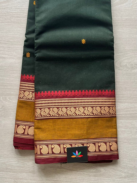 All over Butta Long Border Chettinad Cotton Saree-2781