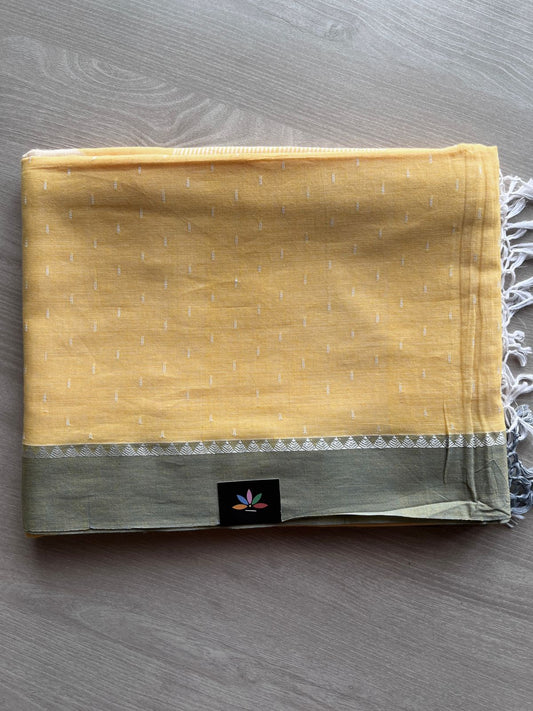 Contrast Border Handloom Bengal Soft Cotton Jamdani Saree -27811