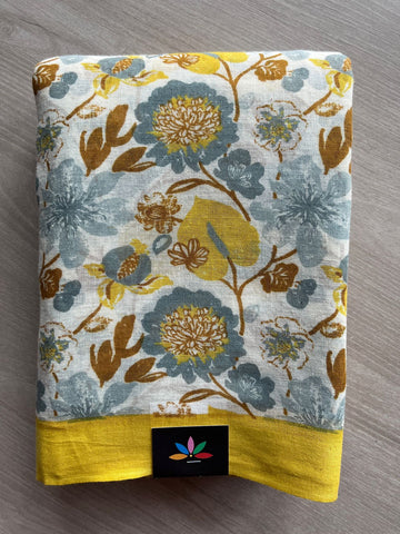 Printed Slub Cotton Saree -27813