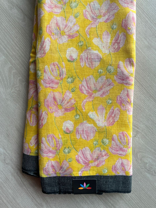 Printed Slub Cotton Saree -27815