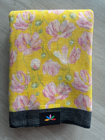 Printed Slub Cotton Saree -27815