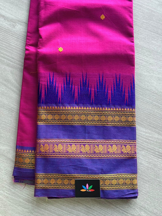 All over Butta Long Border Chettinad Cotton Saree-2787