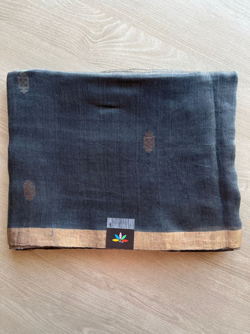 Handwoven Linen Silk Jamdani Saree -27919