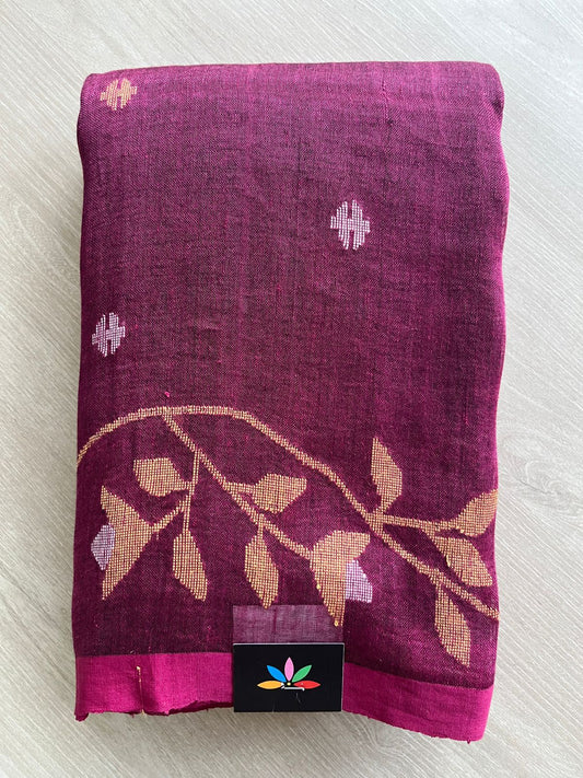 Handloom Fine Linen Jamdani Saree - 27920