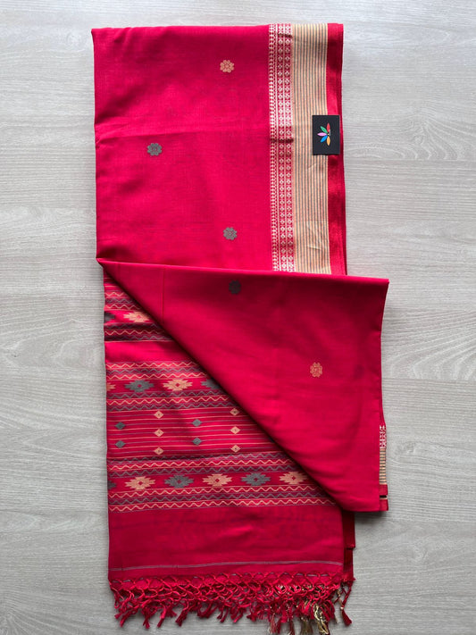 Handwoven Bengal Soft Cotton Saree (without blouse) - 27933