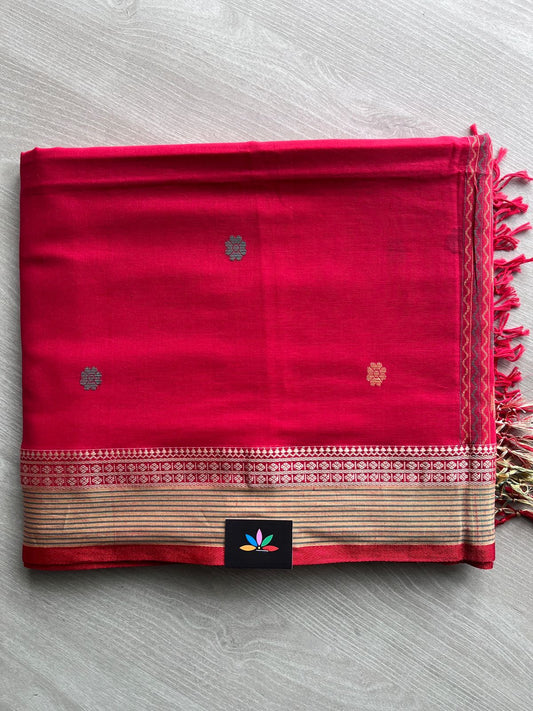 Handwoven Bengal Soft Cotton Saree (without blouse) - 27933