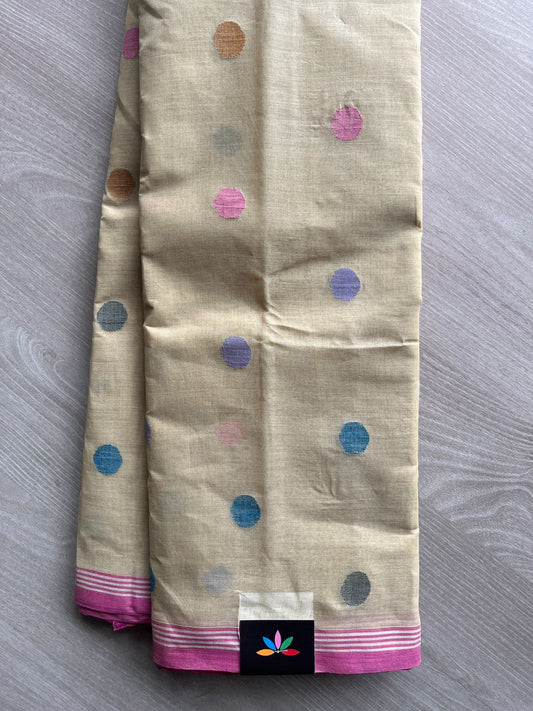 Handwoven Bengal Jamdani Cotton Saree(Without blouse)- 27936