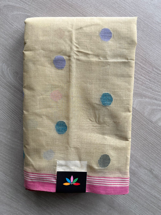 Handwoven Bengal Jamdani Cotton Saree(Without blouse)- 27936