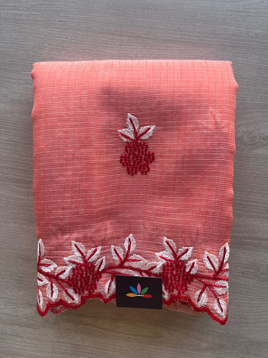 Cutwork Border Embroidered Kota Saree with Blouse- 27978-27979