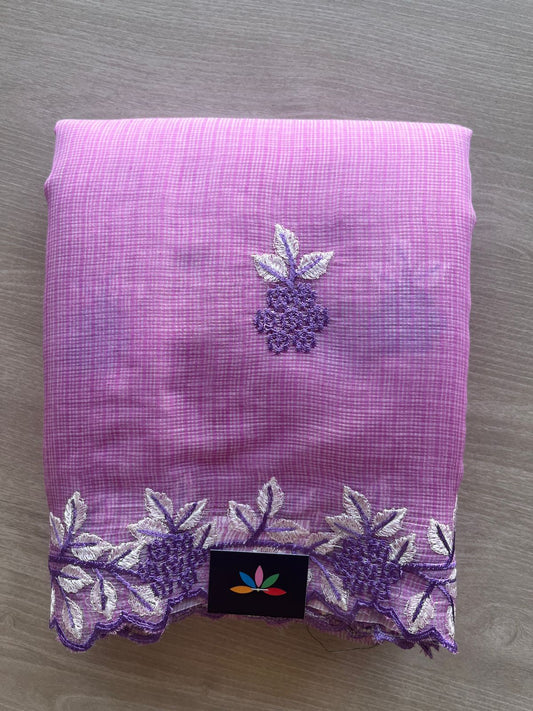 Cutwork Border Embroidered Kota Saree with Blouse- 27980-27981