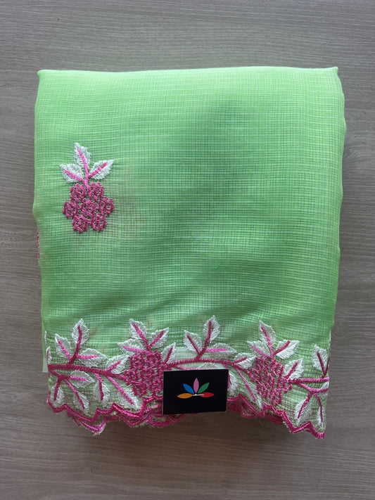 Cutwork Border Embroidered Kota Saree with Blouse- 27982-27983