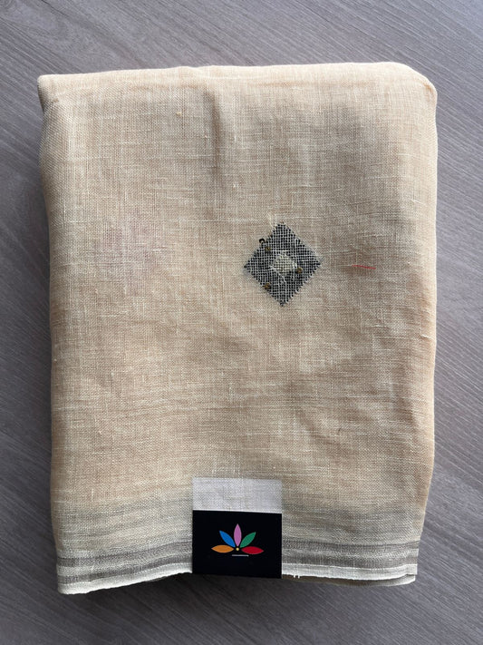 Handloom Premium Linen Jamdani Saree-27996