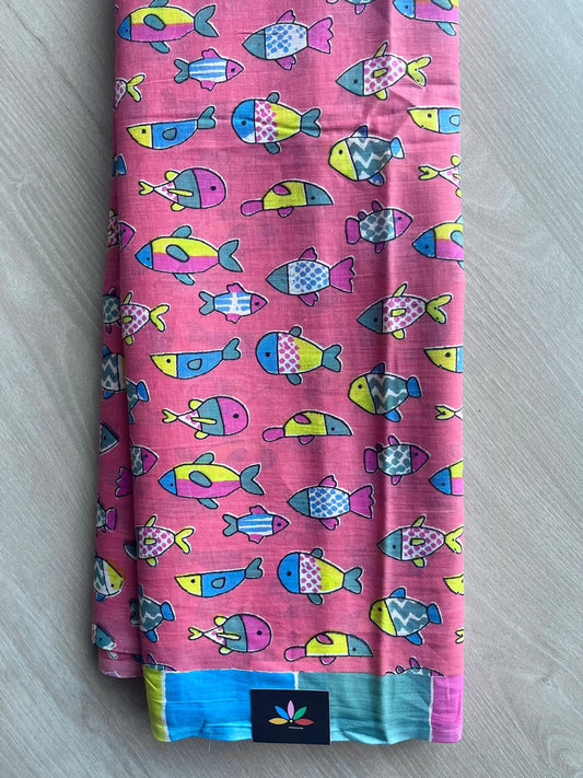 Quirky Printed Mul Cotton Saree-28046-28048