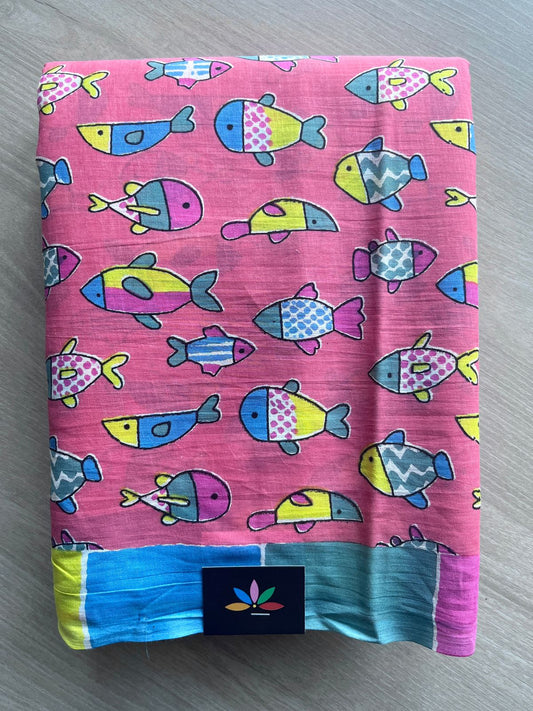 Quirky Printed Mul Cotton Saree-28046-28048