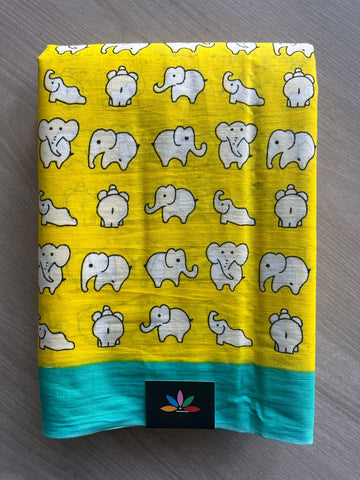 Quirky Printed Mul Cotton Saree - 32385_32386_32387_32388_32389