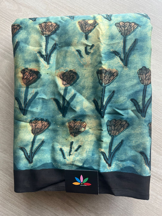 Natural Dye Hand block Printed Modal Silk Saree -28088