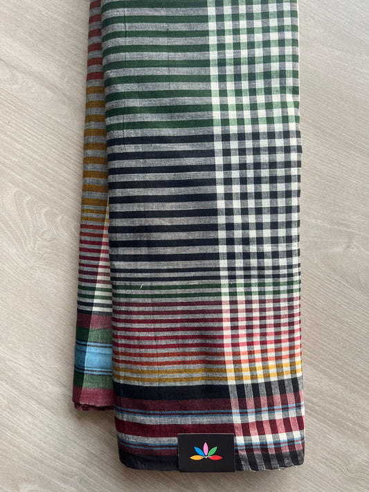 Handloom Gamcha Cotton Saree (Without Blouse) 28149