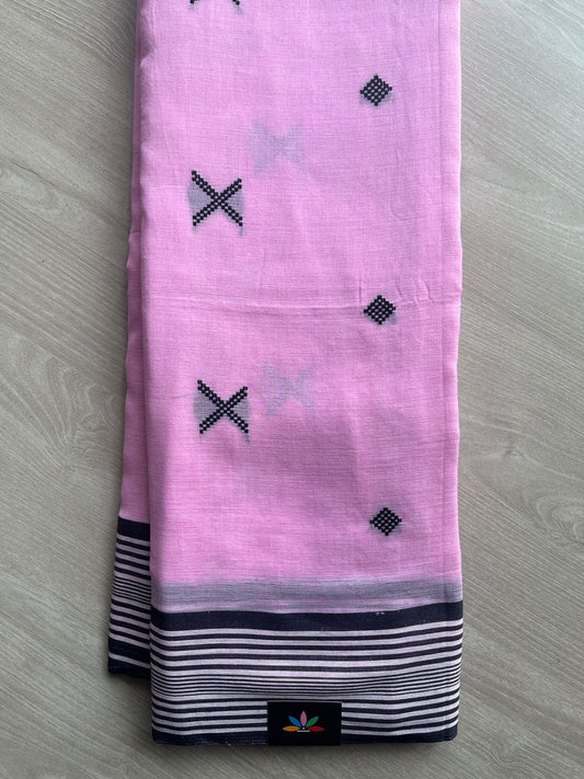 Contrast Border Cotton Saree-28155-28156