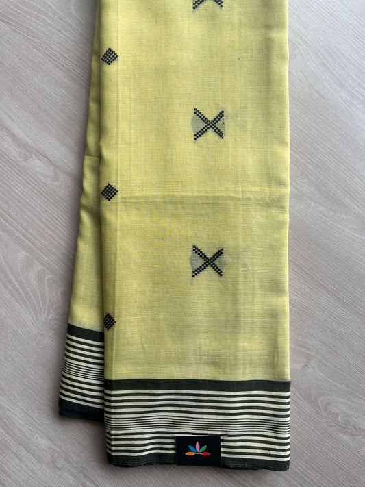 Contrast Border Cotton Saree-28157-28158