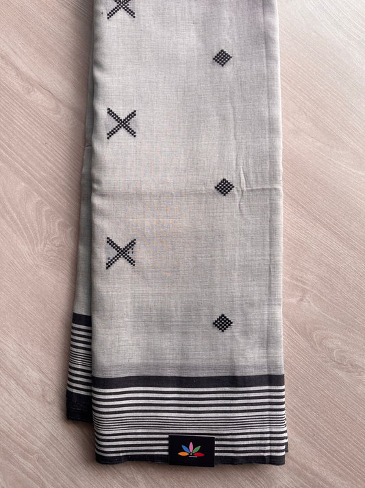 Contrast Border Cotton Saree-28161-28162