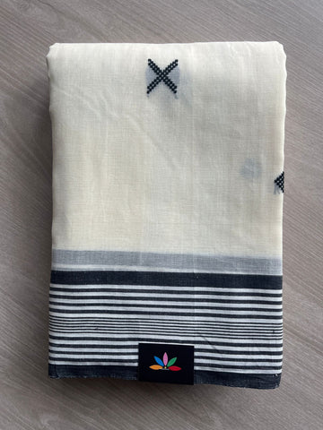 Contrast Border Cotton Saree-28165-28166