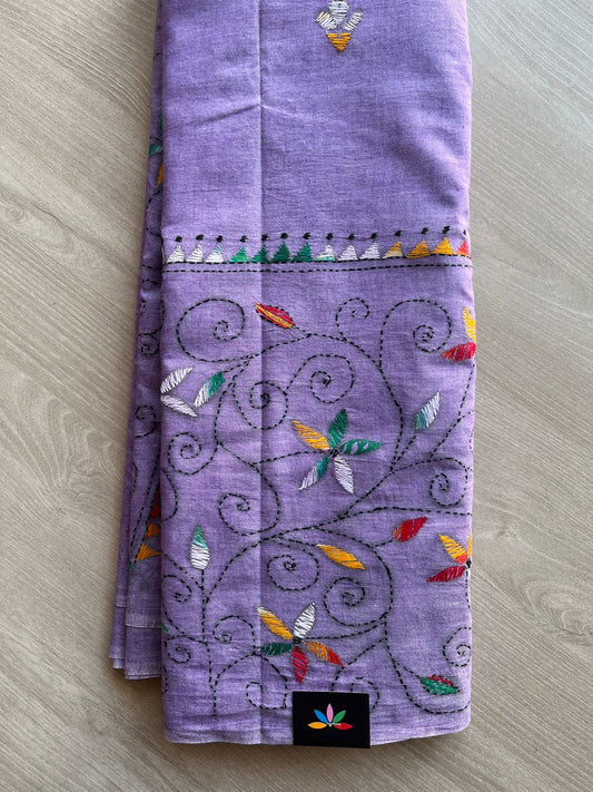 Kantha Stitch Cotton Saree -28169