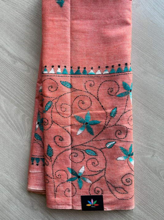 Kantha Stitch Cotton Saree -28170