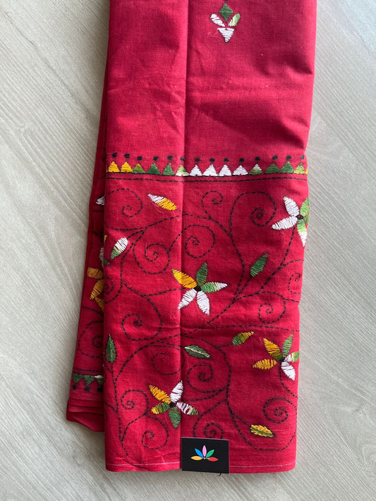 Kantha Stitch Cotton Saree -28171