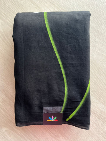 Hand Brush Printed Feather Light Mul Cotton Saree - 28446-28447