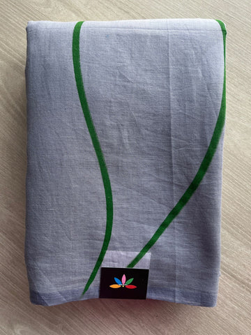 Hand Brush Printed Feather Light Mul Cotton Saree - 28452-28453