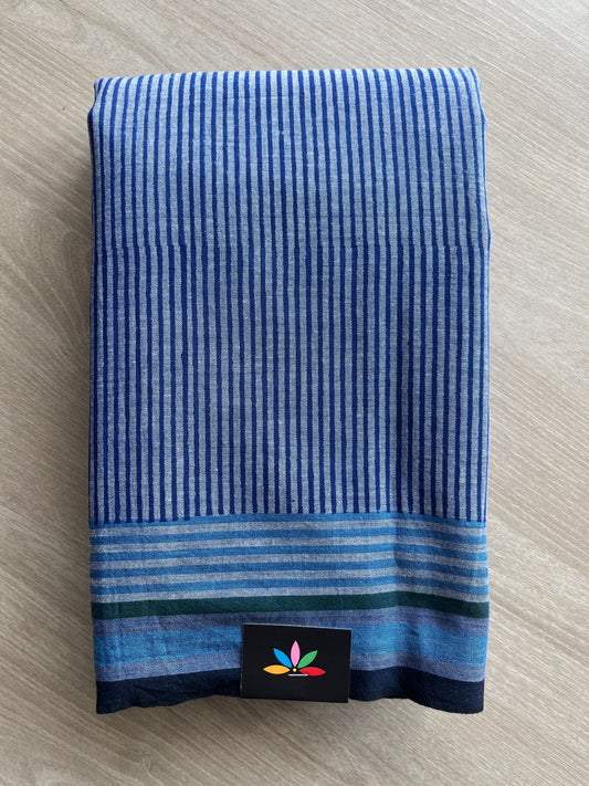 Handblock Printed Handloom Cotton Saree (without blouse)- 28460