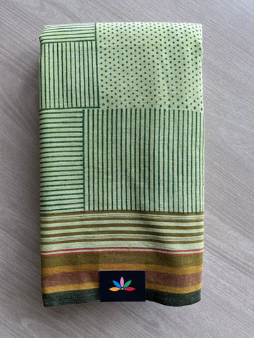 Handblock Printed Handloom Cotton Saree (without blouse)- 28464