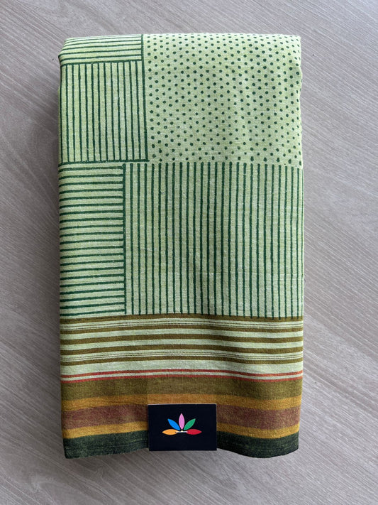 Handblock Printed Handloom Cotton Saree (without blouse)- 28464
