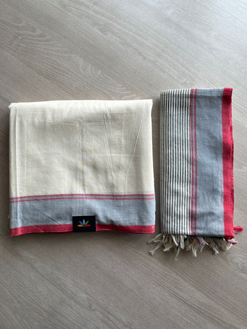 Handloom Cotton Unstitched Top Fabric with Duppata-28494