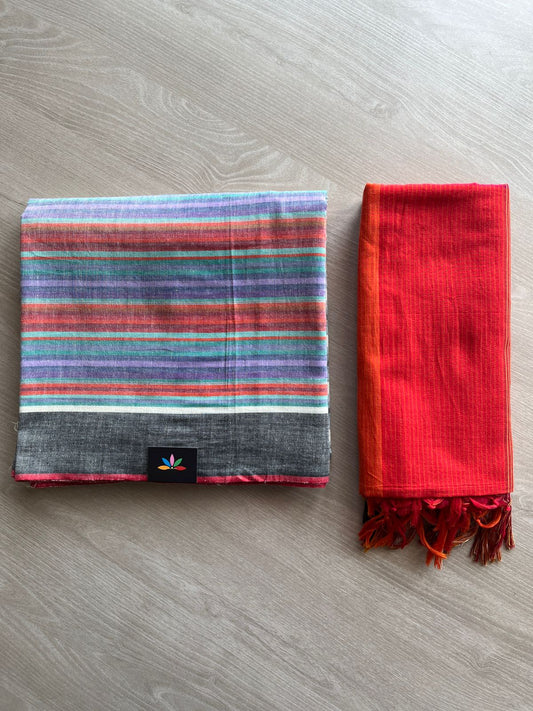 Handloom Cotton Unstitched Top Fabric with Duppata-28495