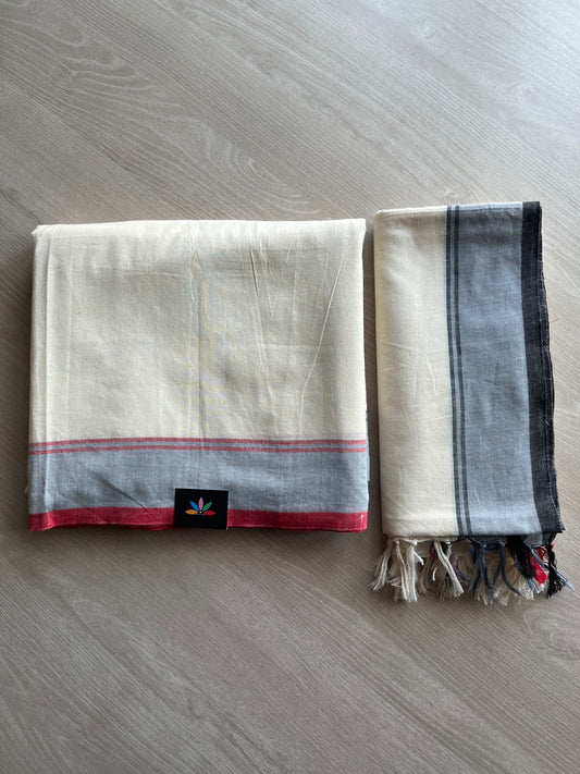 Handloom Cotton Unstitched Top Fabric with Duppata-28496