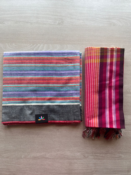 Handloom Cotton Unstitched Top Fabric with Duppata-28497