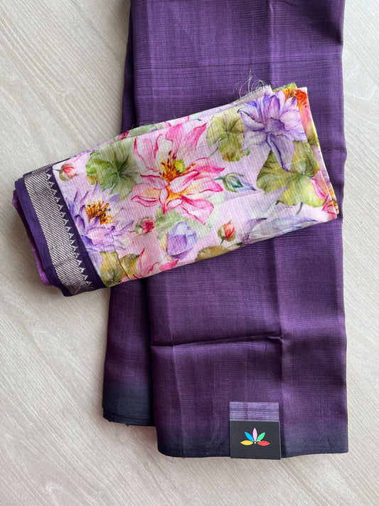 Handloom Mangalagiri Silk Cotton Saree with Digital Printed Blouse Fabric -28592