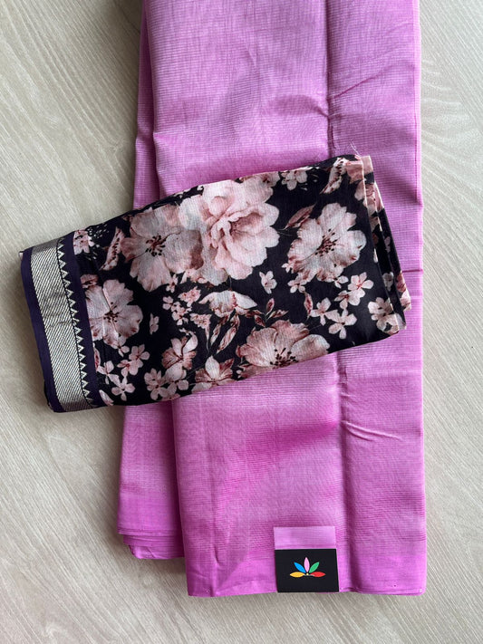 Handloom Mangalagiri Silk Cotton Saree with Digital Printed Blouse Fabric -28595