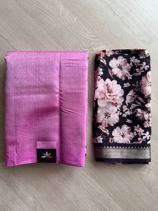 Handloom Mangalagiri Silk Cotton Saree with Digital Printed Blouse Fabric -28595